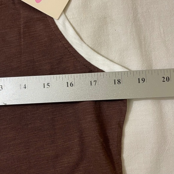 DOKOTOO Brown White Trim Sleeveless Tank Top Women Size M NWT - Picture 5 of 6